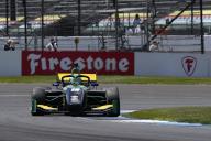 INDIANAPOLIS, IN - MAY 11: Caio Collet (18) driving for HMD Motorsport drives through turn two during the IndyNXT Series Indianapolis Grand Prix Race 2 on May 11, 2024, at the Indianapolis Motor Speedway Road Course in Indianapolis, Indiana. (Photo by Michael Allio/Icon Sportswire