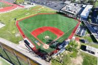 A general overall aerial view of Citrus baseball field on the campus of Citrus College, Friday, April 12, 2024, in Glendora, Calif