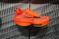 A Nike Air Zoom Alphafly Next% 2 running shoe at NikeTown London, Saturday, Oct. 1, 2022, in London, United Kingdom. Oct 1, 2022; London, United Kingdom