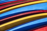 Colorful detail of beach boards