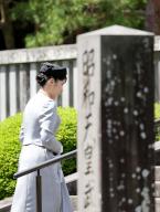 Japanese Princess Aiko visits the mausoleum of Emperor Showa in the Musashi Imperial Mausolea Grounds in Hachioji, a western Tokyo suburb, Thursday, April 25, 2024. Princess Aiko, the only child of Emperor Naruhito and Empress Masako, visited the mausoleums of Emperor Showa and his wife, Empress Kojun, Thursday. In her first solo visit to the tombs, the 22-year-old princess reported that she has graduated from Gakushuin University and started working for the Japanese Red Cross Society. (Jiji Press\/POOL