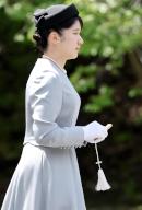 Japanese Princess Aiko visits the mausoleum of Emperor Showa in the Musashi Imperial Mausolea Grounds in Hachioji, a western Tokyo suburb, Thursday, April 25, 2024. Princess Aiko, the only child of Emperor Naruhito and Empress Masako, visited the mausoleums of Emperor Showa and his wife, Empress Kojun, Thursday. In her first solo visit to the tombs, the 22-year-old princess reported that she has graduated from Gakushuin University and started working for the Japanese Red Cross Society. (Jiji Press\/POOL