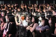 Visitors enjoy Korean entertainment festival "KCON Japan 2024" held at Makuhari Messe in Chiba city, near Tokyo, on May 10, 2024. JIJI PRESS PHOTO \/ MORIO TAGA
