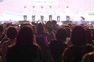 Visitors enjoy Korean entertainment festival "KCON Japan 2024" held at Makuhari Messe in Chiba city, near Tokyo, on May 10, 2024. JIJI PRESS PHOTO \/ MORIO TAGA