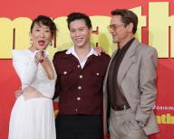 LOS ANGELES - APR 9: Sandra Oh, Hoa Xuande, Robert Downey Jr at the The Sympathizer HBO Premiere Screening at the Paramount Theater on April 9, 2024 in Los Angeles