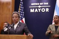 Chicago Mayor Lori Lightfoot speaks to the media about two children that were killed in separate incidents on Wednesday and about public safety measures for the Halloween weekend on Thursday, Oct. 27, 2022. (Chris Sweda/Chicago Tribune/TNS