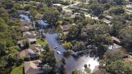 The Orange County community of Orlo Vista again experienced deep flooding from Hurricane Ian, as seen from above on Sunday, Oct. 2, 2022. (Logan Robertson/Orlando Sentinel/TNS