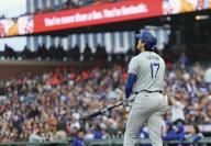 Los Angeles Dodgers designated hitter Shohei Ohtani hits a solo home run in the fourth inning of a baseball game against the San Francisco Giants at Oracle Park in San Francisco on May 14, 2024. (Kyodo) ==Kyodo