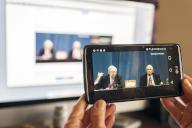 For the first time the annual shareholder meeting of Berkshire Hathaway, from Omaha, Nebraska, is being live streamed on Yahoo! Finance on Saturday, April 30, 2016. Warren Buffett, left, the Oracle of Omaha, and his right-hand man Charlie Munger, right, answer questions at the meeting. ( Richard B. Levine