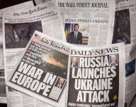 New York newspapers on Thursday, February 24, 2022 report on the previous nightsâ invasion of Ukraine by Russian military forces. (Â Richard B. Levine