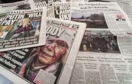 Several daysâ covers of New York newspapers on Friday, February 25, 2022 report on the invasion of Ukraine by Russian military forces. (Â Richard B. Levine