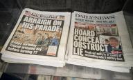 Covers of the New York Post and Daily News on Wednesday, June 14, 2023 report on the previous days arraignment in Florida of former Pres. Donald Trump on 37 counts related to the mishandling and willful retention of classified documents discovered in his Mar-a-Lago resort. (Â Richard B. Levine