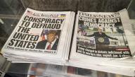 Covers of the New York Post and Daily News on Wednesday, August 2, 2023 report on the previous days indictment of former Pres. Donald Trump in connection with his alleged efforts to overturn the 2020 election. (Â Richard B. Levine