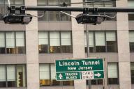 Congestion pricing scanners installed outside the Lincoln Tunnel in New York, seen on Thursday, March 28, 2024. The MTA board has approved congestion pricing for drivers entering Manhattan south of 60th St, expected to start around June 15. ( Richard B. Levine