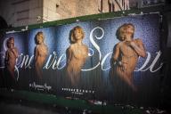 Wheatpasting for RihannaÕs ÒSavage X FentyÓ Signature Script collection of womenÕs underwear seen in the NoMad neighborhood in New York on Tuesday, April 9, 2024. ( Richard B. Levine