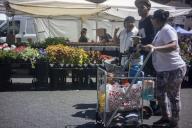 Activity in the busy Union Square Greenmarket in New York on Wednesday, May 1, 2024 (Â Richard B. Levine