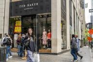 Store closing signs adorn the Ted Baker store in Midtown Manhattan in New York on Sunday, May 12, 2024. In March 2024 Ted Baker went into administration, the UK equivalent of bankruptcy. (Â Richard B. Levine