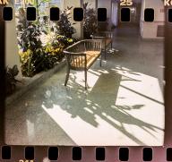 Lobby of an apartment building in Chelsea in New York in March 2024. ( Richard B. Levine) Photographed on film with an instamatic camera