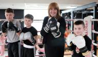 Shadow Minister of State for Police and the Fire Service Sarah Jones MP pictured during her visit to Seconds Out Boxing Club in Ferryhill, County Durham