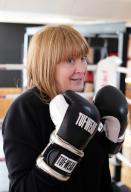 Shadow Minister of State for Police and the Fire Service Sarah Jones MP pictured during her visit to Seconds Out Boxing Club in Ferryhill, County Durham