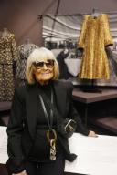 Biba\/Barbara Hulanicki Exhibition at The Fashion and Textile Museum London, Thursday 21st March 2024. Biba founder Barbara Hulanicki at an exhibition of her work with Martin Pel Curator also pictured with the Gingham Dress what was sold via the