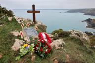 Lost crew of helicopter are remembered, Beagle Point, Cornwall, Thursday 21st March 2024. Organised by RNAS Culdrose and 824 Naval Air Squadron, and attended by family members and Royal Navy personnel, a commemorative service takes place at