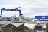 HMS Queen Elizabeth in dry dock at Rosyth, Friday 5th April 2024. The 65,000 tonne £3 Billion warship was ordered to Rosyth after problems with its propellor shaft prevented it taking part in a major NATO exercise