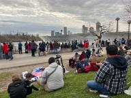 2024 Solar Eclipse USA, viewed from Niagara Falls State Park, New York State, USA, Monday 8th April 2024. https:\/\/www.mirror.co.uk\/news\/us-news\/i-witnessed-2024-solar-eclipse