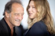 LÃa Seydoux, Vincent Lindon attend the "Le Deuxieme Act" (The Second Act) Photocall at the 77th annual Cannes Film Festival at Palais des Festivals on May 15, 2024 in Cannes, France., Credit:Pacific Coast News / Olivier