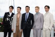 German Cheung, Tony Wu, Soi Cheang, Louis Koo, Raymond Lam and Terrance Lau attend the "Twilight of the Warriors: Walled In" (City Of Darkness) Photocall at the 77th annual Cannes Film Festival at Palais des Festivals on May 16, 2024 in Cannes, France., Credit:Pacific Coast News / Olivier
