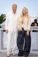 Kevin Costner and Sienna Miller attend the "Horizon: An American Saga" Photocall at the 77th annual Cannes Film Festival at Palais des Festivals on May 19, 2024 in Cannes, France., Credit:Pacific Coast News / Olivier