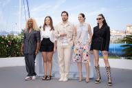 NadÃ¨ge Beausson-Diagne, Sandra Codreanu, Lucas Bravo, NoÃmie Merlant and Souheila Yacoub attend "Les Femmes Au Balcon" (The Balconettes) photocall at the 77th annual Cannes Film Festival at Palais des Festivals on May 19, 2024 in Cannes, France., Credit:Pacific Coast News / Olivier