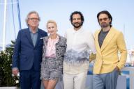 Martin Donovan, Maria Bakalova, Ali Abbasi and Sebastian Stan attend "The Apprentice" Photocall at the 77th annual Cannes Film Festival at Palais des Festivals on May 21, 2024 in Cannes, France., Credit:Pacific Coast News / Olivier