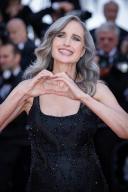 Andie MacDowell attends the "The Old Oak" red carpet during the 76th annual Cannes film festival at Palais des Festivals on May 26, 2023 in Cannes, France., Credit:Pacific Coast News / Olivier
