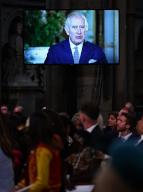 3/11/2024 - London,, England: Guests watch a video of Britain