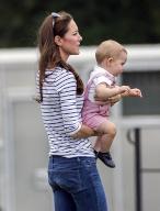 6/15/2014 - Cirencester, Glos, United Kingdom: The Duchess of Cambridge and Prince George today watched Prince William and Harry play polo. (i-Images / Polaris