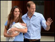 7/23/2013 - London, England, United Kingdom: The Duke and Duchess of Cambridge with their new baby boy outside the Lindo Wing of St Maryâs Hospital, their son was Born on Monday July 22, 2013, London, Tuesday, 23rd July 2013 (Andrew Parsons / i-Images / Polaris