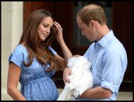 7/23/2013 - London, England, United Kingdom: The Duke and Duchess of Cambridge with their new baby boy outside the Lindo Wing of St Maryâs Hospital, their son was Born on Monday July 22, 2013, London, Tuesday, 23rd July 2013 (Andrew Parsons / i-Images / Polaris