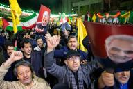 April 1, 2024 - Tehran, Iran: Protesters have gathered in Palestine Sq. chanting after Israeli strike on Iranian embassy in Syria. Seven officers, including three generals in Iranâs Quds Force, were reported killed in the attack on the building in Damascus. (Arash Khamooshi / Polaris