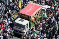 April 5, 2024 - Tehran, Iran: Truck is carrying the coffins of seven killed IRGC members who were killed during an airstrike attack by Israeli forces on Iran