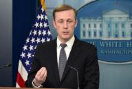 4\/24\/2024 - Washington, District of Columbia, United States of America: United States National Security Advisor Jake Sullivan participates in the daily briefing in the James S Brady Press Briefing Room of the White House in Washington, DC on Wednesday, April 24, 2024. (Ron Sachs \/ CNP \/ Polaris