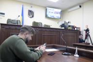 KYIV, UKRAINE - APRIL 24, 2024 - Broadcast of the hearing of the High Anti-Corruption Court of Ukraine (HACCU) to choose a pre-trial restraint measure for Minister of Agrarian Policy and Food of Ukraine, suspected of seizing state land, Mykola Solskyi, Kyiv, capital of Ukraine. (Ukrinform\/POLARIS