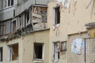 DNIPRO, UKRAINE - APRIL 25, 2024 - The apartment building at 118 Naberezhna Peremohy Street that was hit by the Russian Kh-22 missile on January 14, 2023, which killed 46 people, including 6 children, is pictured in Dnipro, central Ukraine. (Ukrinform\/POLARIS
