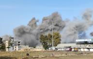 April 24, 2024 - Gaza: Smoke rises following Israeli strikes, amid the ongoing Israel war on Gaza, in Gaza City. (Khaled Daoud \/APAImages\/Polaris