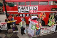 Image Licensed to i-Images \/ Polaris) Picture Agency. 27\/04\/2024. London, United Kingdom: ULEZ Protest Trafalgar Square. Protest against ULEZ Ultra Low Emission Zone, at Trafalgar Square London. (Martyn Wheatley \/ i-Images \/ Polaris