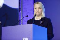 KYIV, UKRAINE - MAY 1, 2024 - U.S. Ambassador to Ukraine Bridget A. Brink delivers a speech during the Kyiv Investment Day, Kyiv, capital of Ukraine. (Ukrinform\/POLARIS