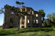 VASYLIVKA, UKRAINE - APRIL 30, 2024 - Built between 1830 and 1854, the Dubiecki Manor lies in ruins, Vasylivka village, Odesa region, southern Ukraine. The house became known as "Wolf\'s Lair" as it belonged to Sergei Pankejeff, or the Wolf Man, one of the most famous clients of Sigmund Freud. (Ukrinform\/POLARIS