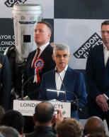 Image Licensed to i-Images \/ Polaris) Picture Agency. 04\/05\/2024. London, United Kingdom: Declaration Of London Mayoral Results At City Hall. Britain First candidate walks off stage at City Hall after delaying Sadiq KhanÃs acceptance speech following confirmation of his third term as London Mayor, City Hall, London, (Martyn Wheatley \/ i-Images \/ Polaris