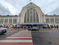 KYIV, UKRAINE - MAY 07, 2024 - The building of the Central Railway Station, Kyiv, capital of Ukraine. (Ukrinform\/POLARIS