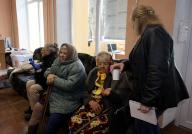 KHARKIV, UKRAINE - MAY 13, 2024 - Elderly women stay at a centre for people evacuated from Kharkiv region, Kharkiv, northeastern Ukraine. (Ukrinform/POLARIS